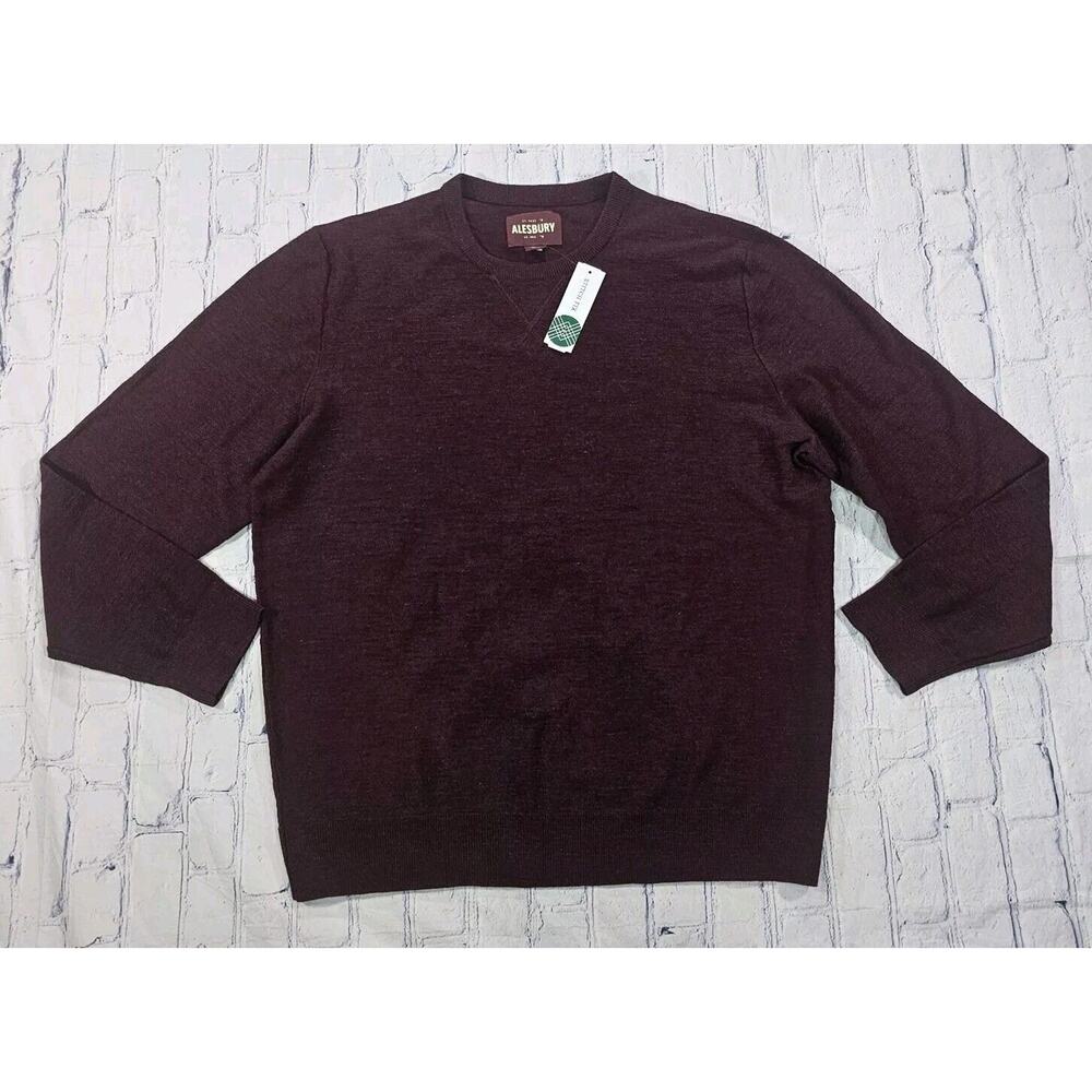 Alesbury MENS SIZE XL Riverside Crewneck Sweater Burgundy